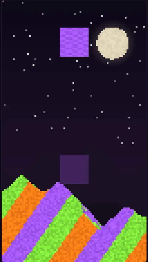 Sandslide Halloween skin with orange, purple and green sand under a full moon
